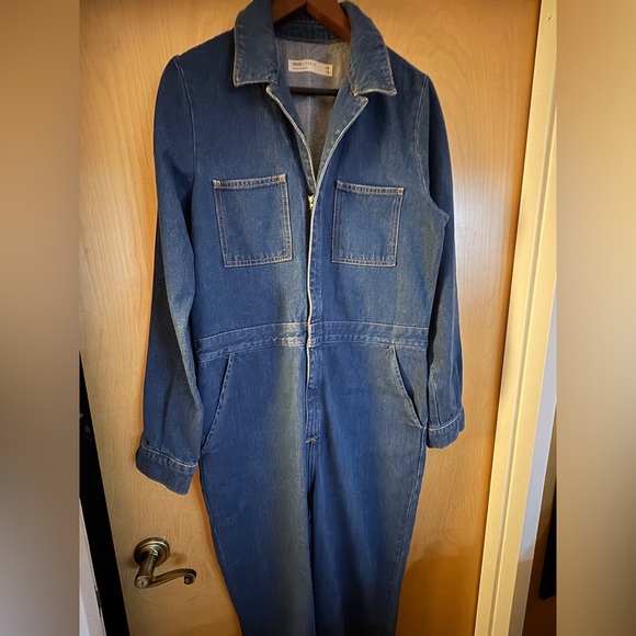 ASOS Design Denim Boiler Jumpsuit Tall - Picture 2 of 6